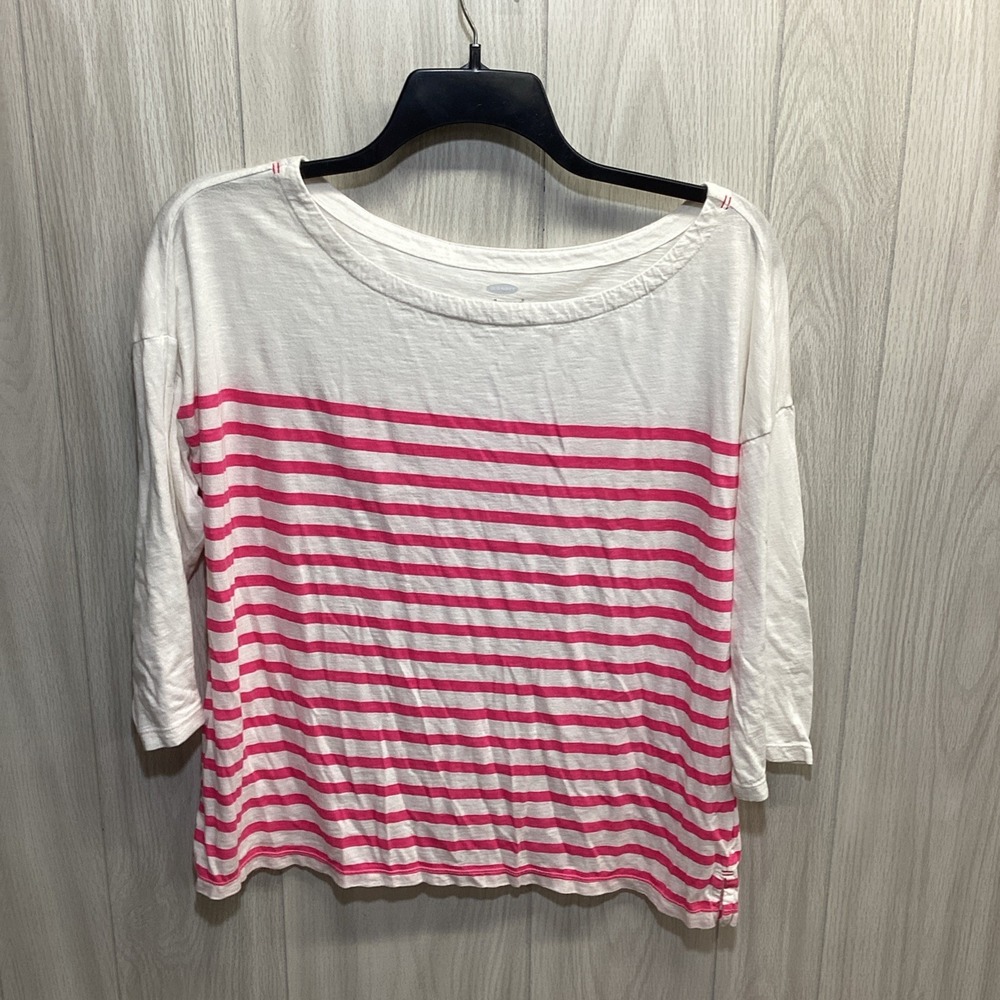 OLD NAVY Women's (Size XL) T-Shirt Round Neck 3/4 Sleeve Striped‎